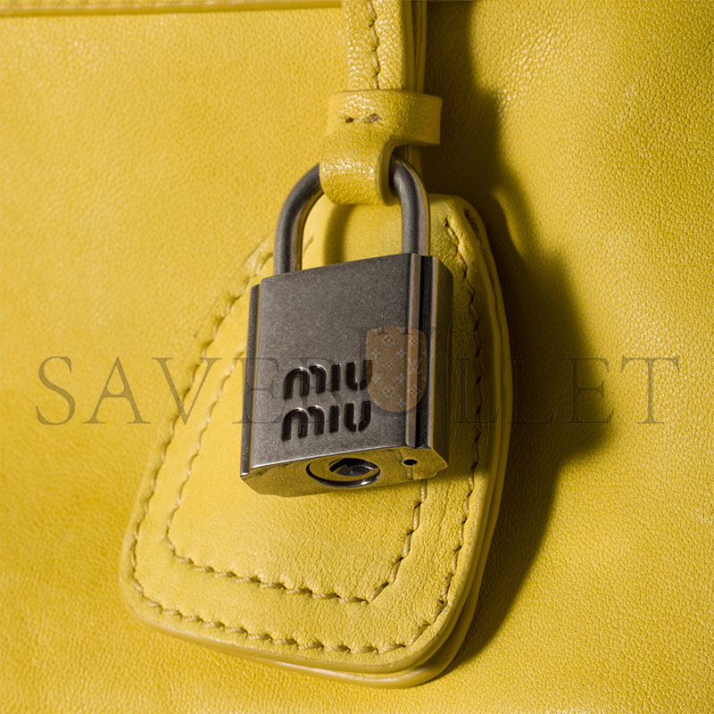 MIU MIU VIVANT NAPPA SOFT LEATHER HANDBAG 5BB200 (28*17*9.5cm)